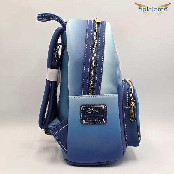 Loungefly Disney Peter Pan Star Glow Blue Mini Backpack Bag New - Picture 3 of 4